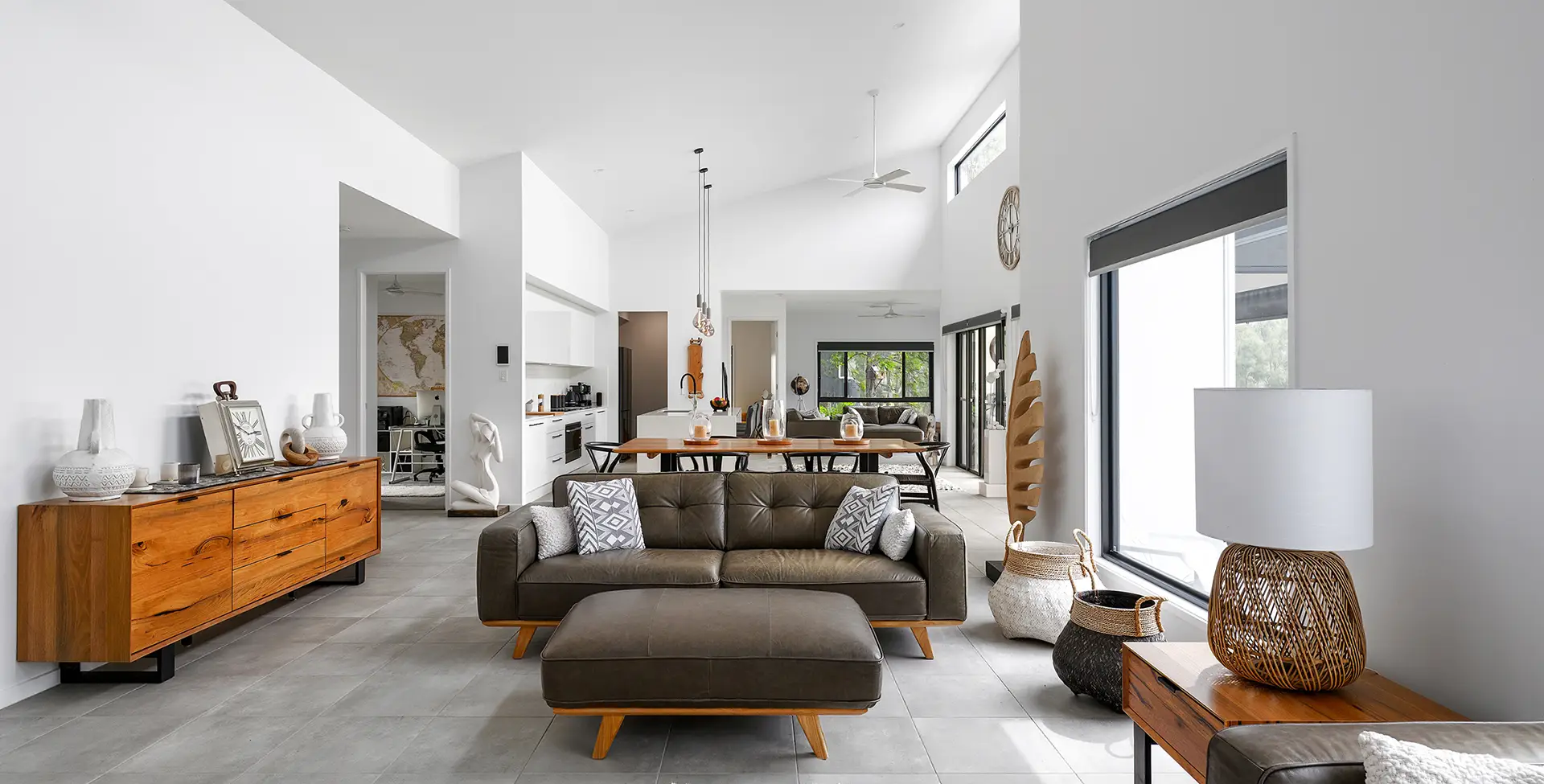 Luxurious Architectural home Photography in Gympie open plan living kitchen dinning