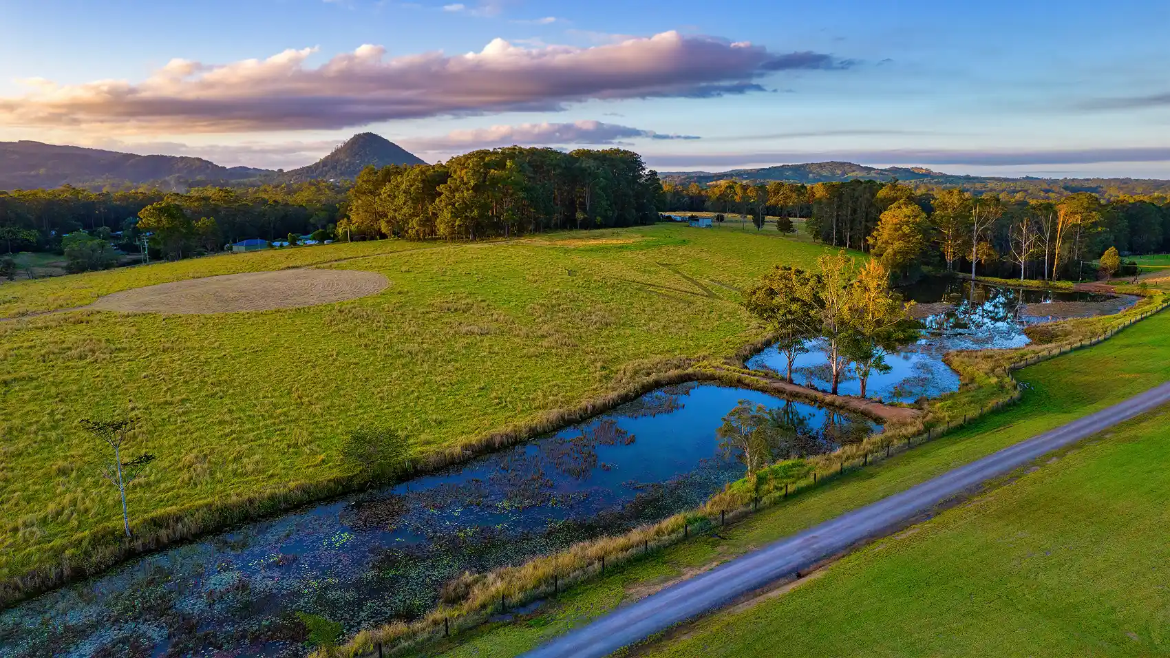 Sunset Rural Drone Photo by Bernie Thomas Gympie Photographer