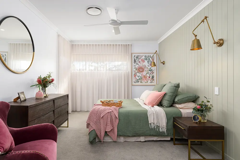 inviting plush bedroom scene